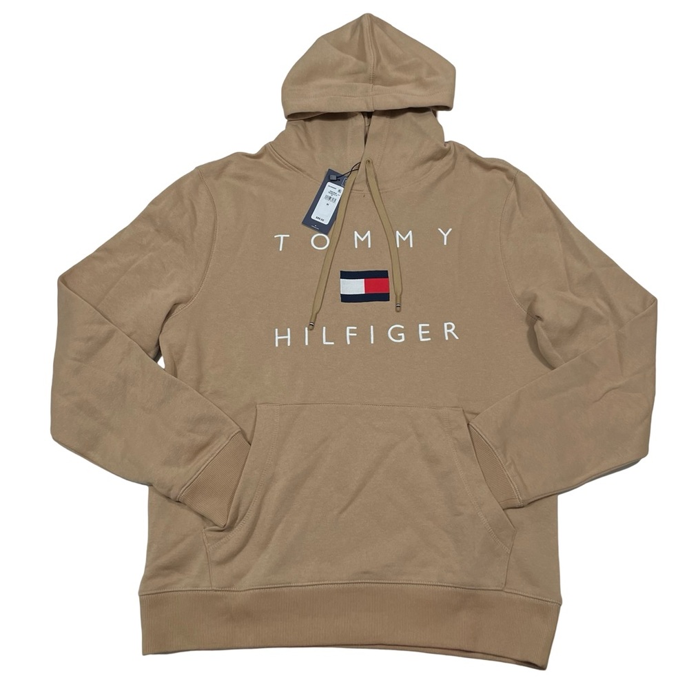 Tommy Hilfiger Size M Beige Hoodie Sweatshirt (Retail Price $90)